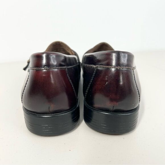 Bass Parker Leather Slip On Loafer Burgundy With Buckle 0293601 9.5 - Picture 9 of 12